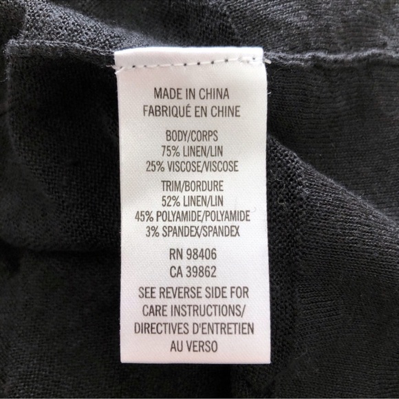 Theory Tank Black Linen Joesa Sag Harbor Top S - Picture 5 of 5